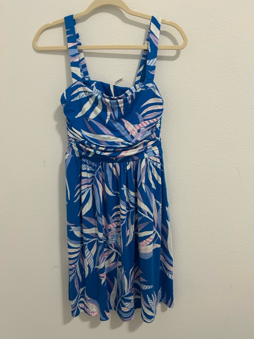 Soma Blue Floral Leaf-Print Sundress